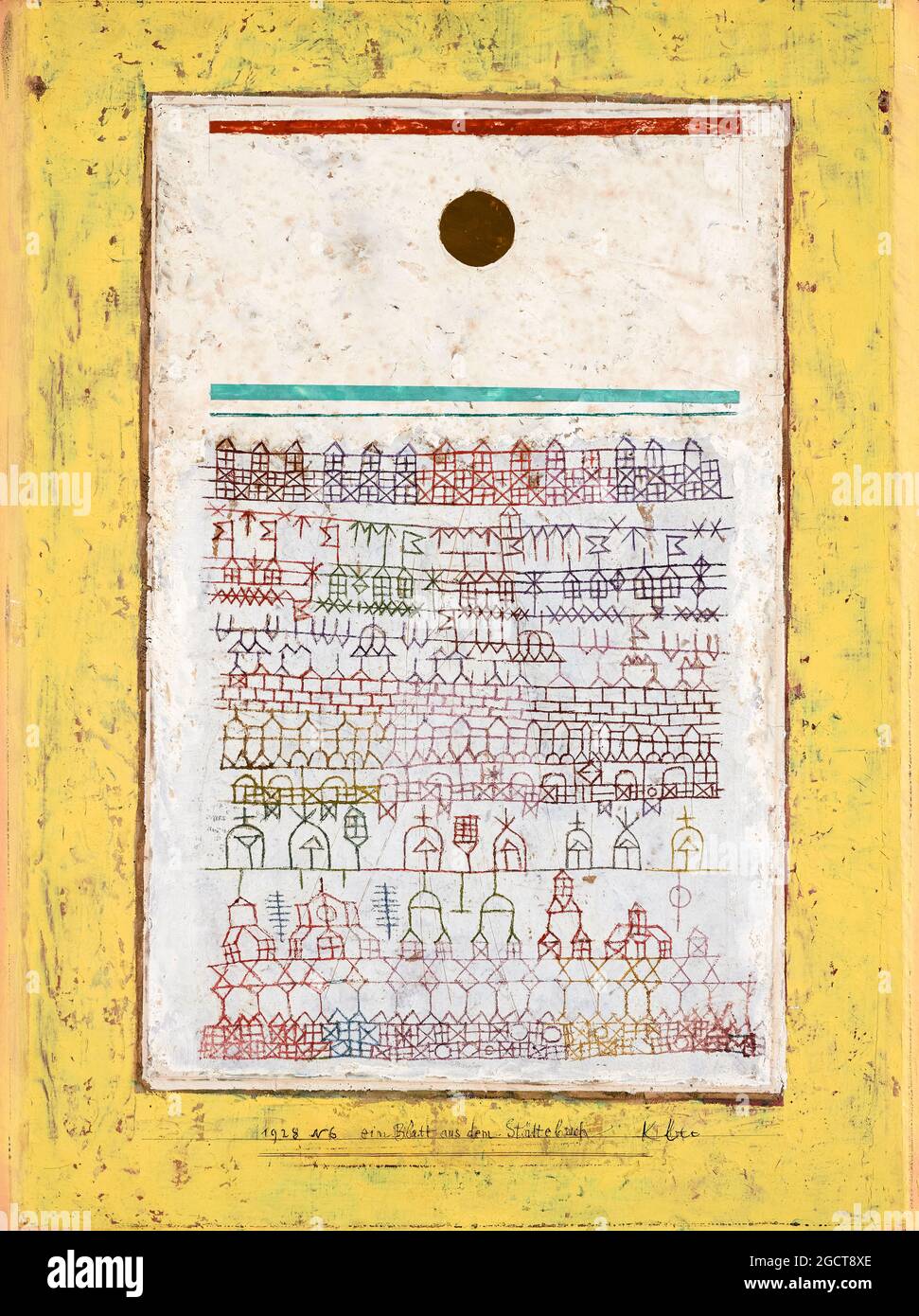 Paul Klee, una pagina del Libro delle Città, pittura astratta, 1928 Foto Stock