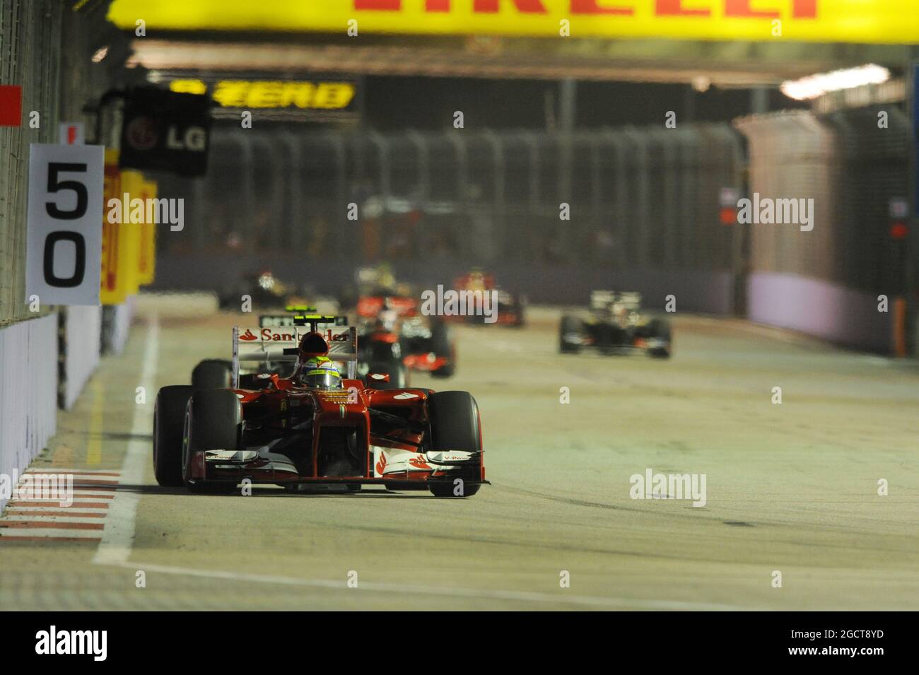 Felipe massa (BRA) Ferrari F138. Gran Premio di Singapore, domenica 22 settembre 2013. Circuito Marina Bay Street, Singapore. Foto Stock