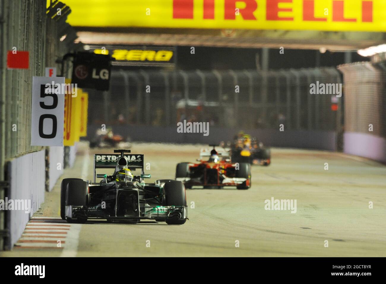 Nico Rosberg (GER) Mercedes AMG F1 W04. Gran Premio di Singapore, domenica 22 settembre 2013. Circuito Marina Bay Street, Singapore. Foto Stock