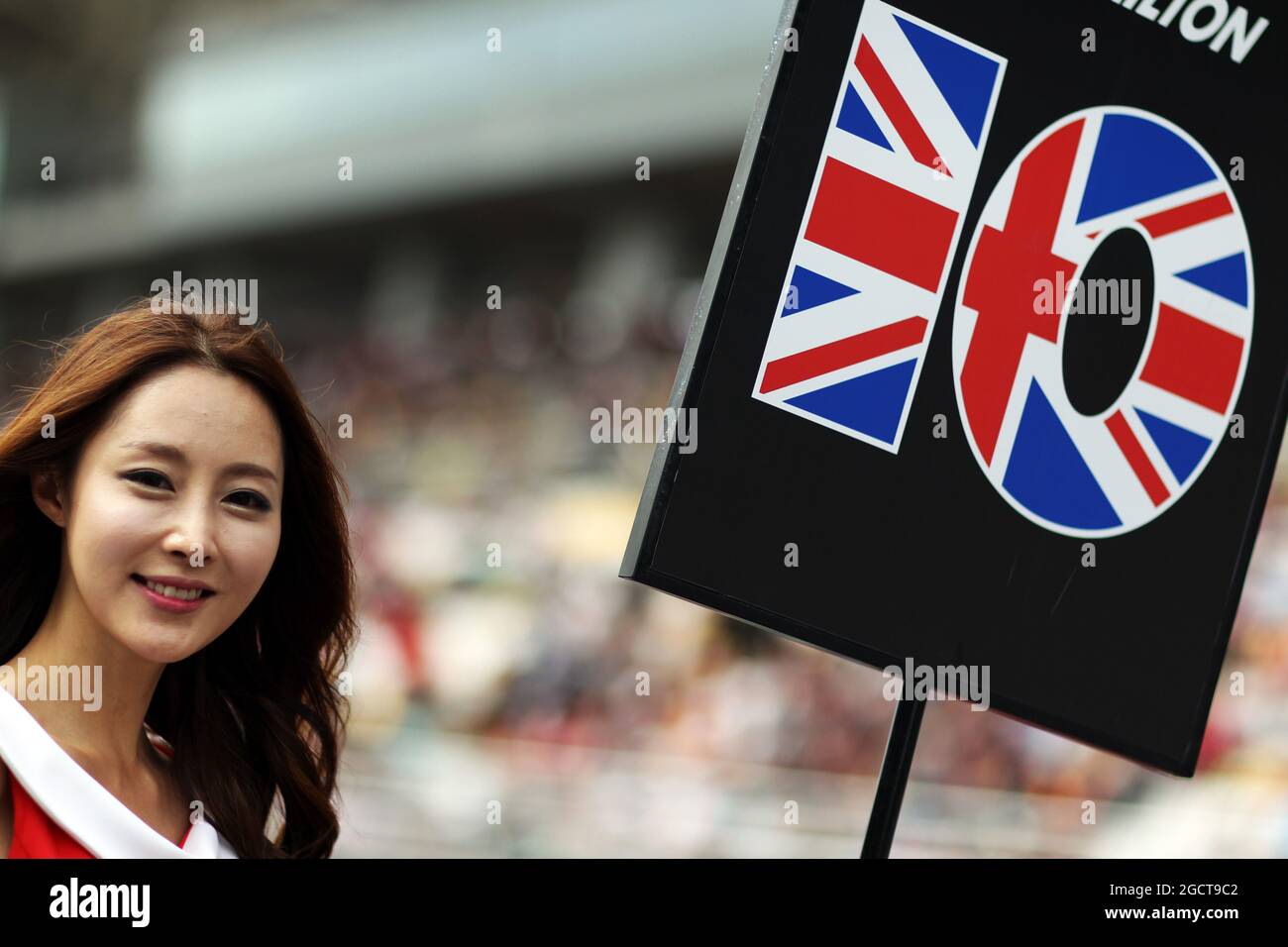 Griglia ragazza. Gran Premio di Corea, domenica 6 ottobre 2013. Yeongam, Corea del Sud. Foto Stock