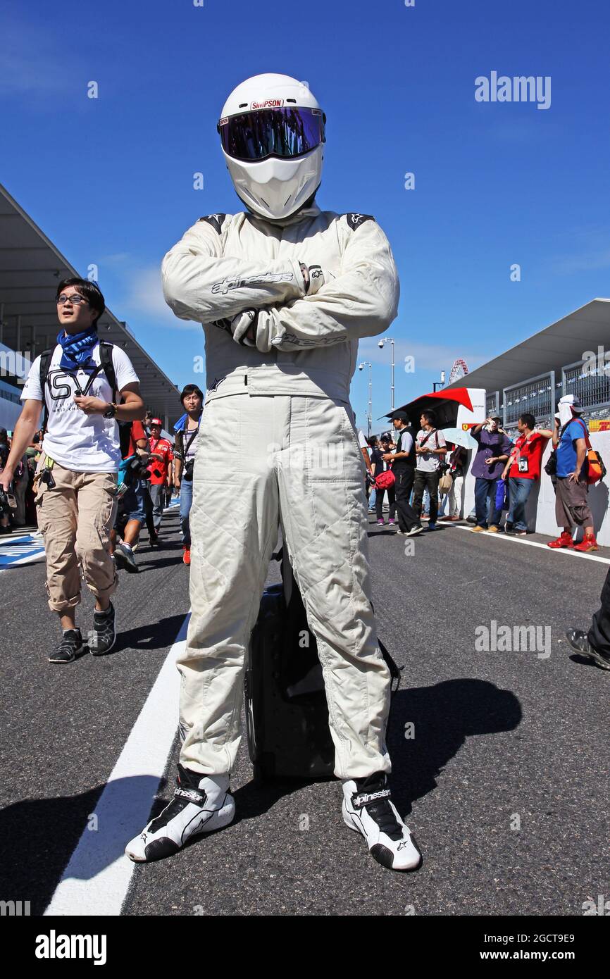 'La Stig' ai box. Gran Premio del Giappone, giovedì 10 ottobre 2013. Suzuka, Giappone. Foto Stock