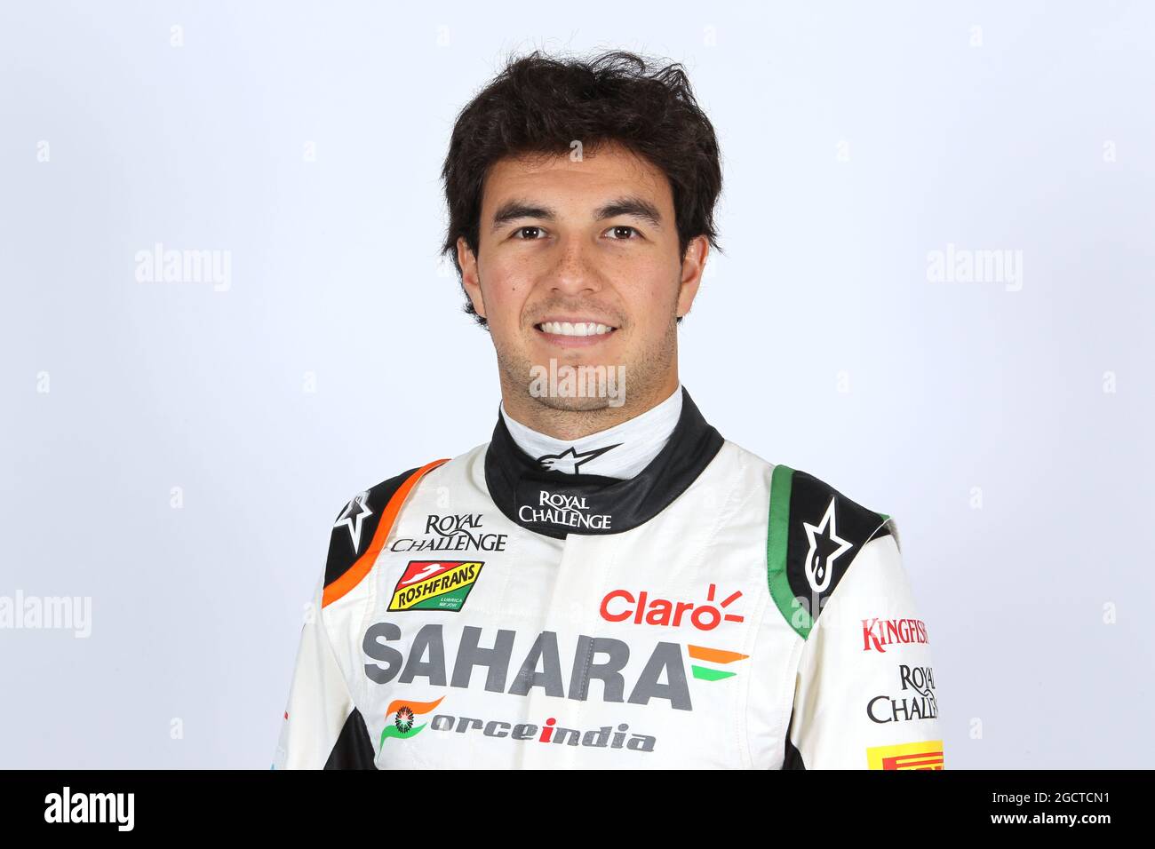 Sergio Perez (MEX) Sahara Force India F1. Sahara Force India F1 driver Ritratti. Giovedì 23 gennaio 2014. Silverstone, Inghilterra. Foto Stock