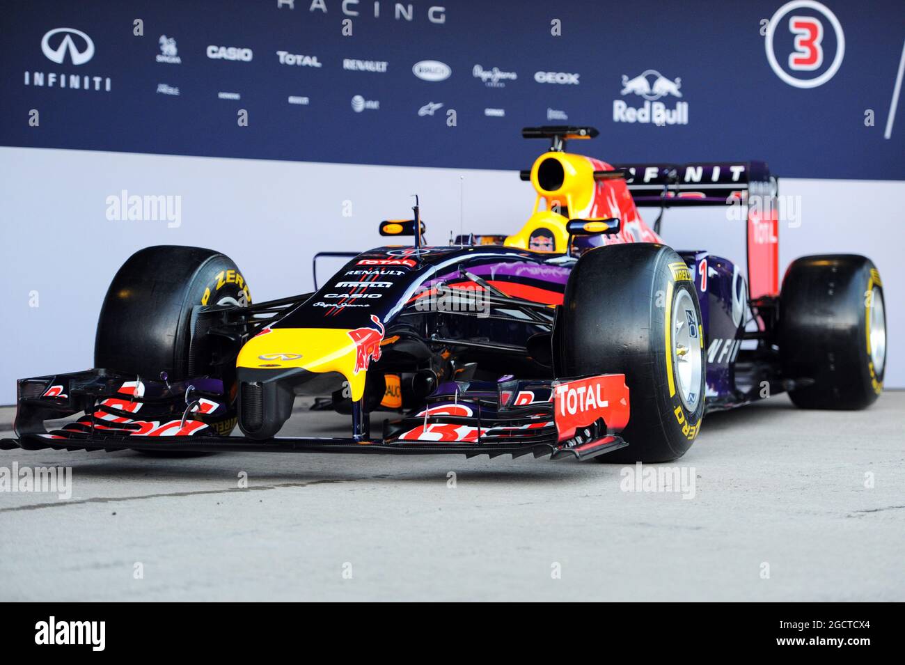 Viene presentata la nuova Red Bull Racing RB10. Test di Formula uno, giorno uno, martedì 28 gennaio 2014. Jerez, Spagna. Foto Stock