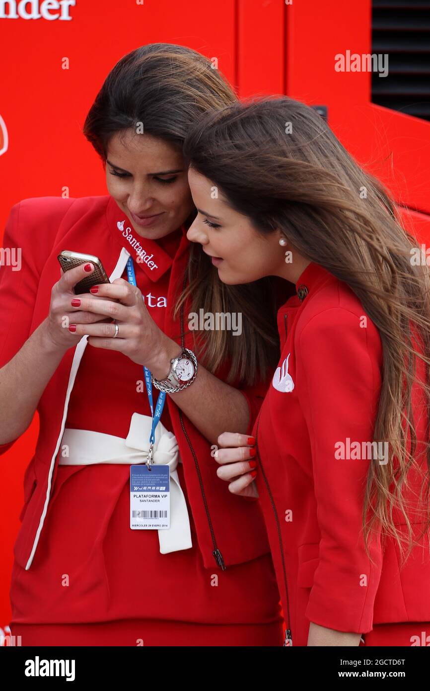 Santander Girls. Test di Formula uno, giorno due, mercoledì 29 gennaio 2014. Jerez, Spagna. Foto Stock