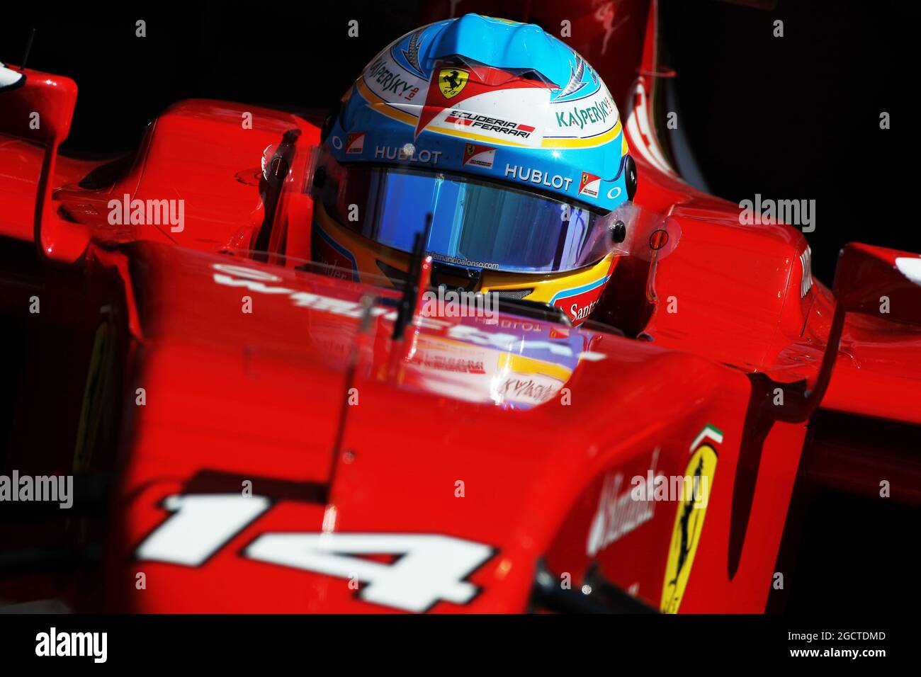 Fernando Alonso (ESP) Ferrari F14-T. Formula uno Test, Bahrain Test One, Day One, mercoledì 19 febbraio 2014. Sakhir, Bahrein. Foto Stock