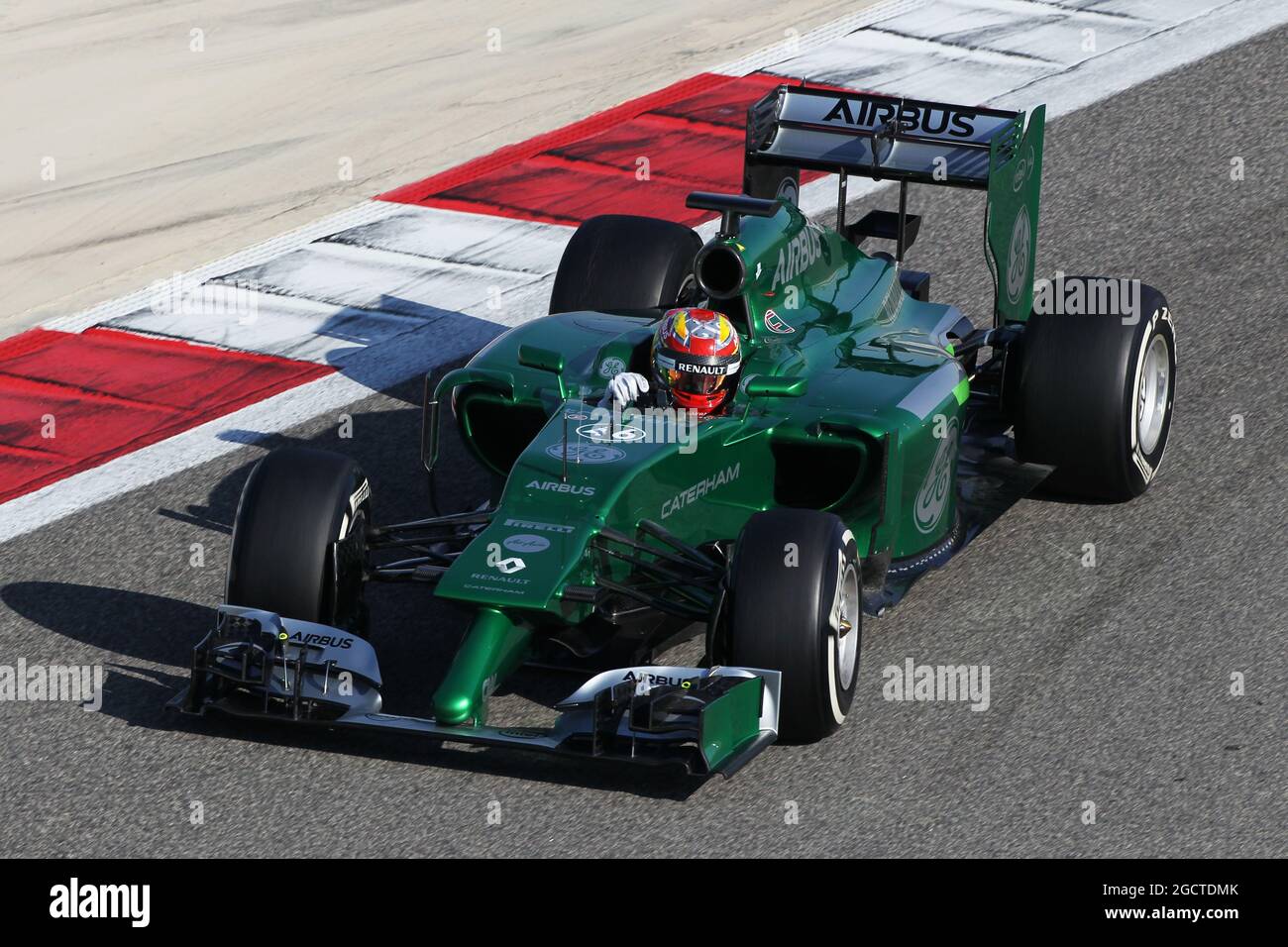 Robin Frijns (NLD) Caterham CT05 Test e pilota di riserva. Formula uno Test, Bahrain Test One, Day One, mercoledì 19 febbraio 2014. Sakhir, Bahrein. Foto Stock