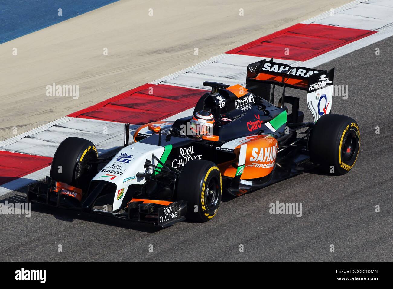 Nico Hulkenberg (GER) Sahara Force India F1 VJM07. Formula uno Test, Bahrain Test One, Day One, mercoledì 19 febbraio 2014. Sakhir, Bahrein. Foto Stock