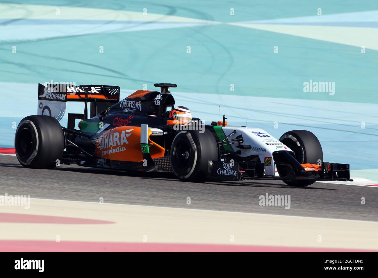 Nico Hulkenberg (GER) Sahara Force India F1 VJM07. Formula uno Test, Bahrain Test One, Day One, mercoledì 19 febbraio 2014. Sakhir, Bahrein. Foto Stock