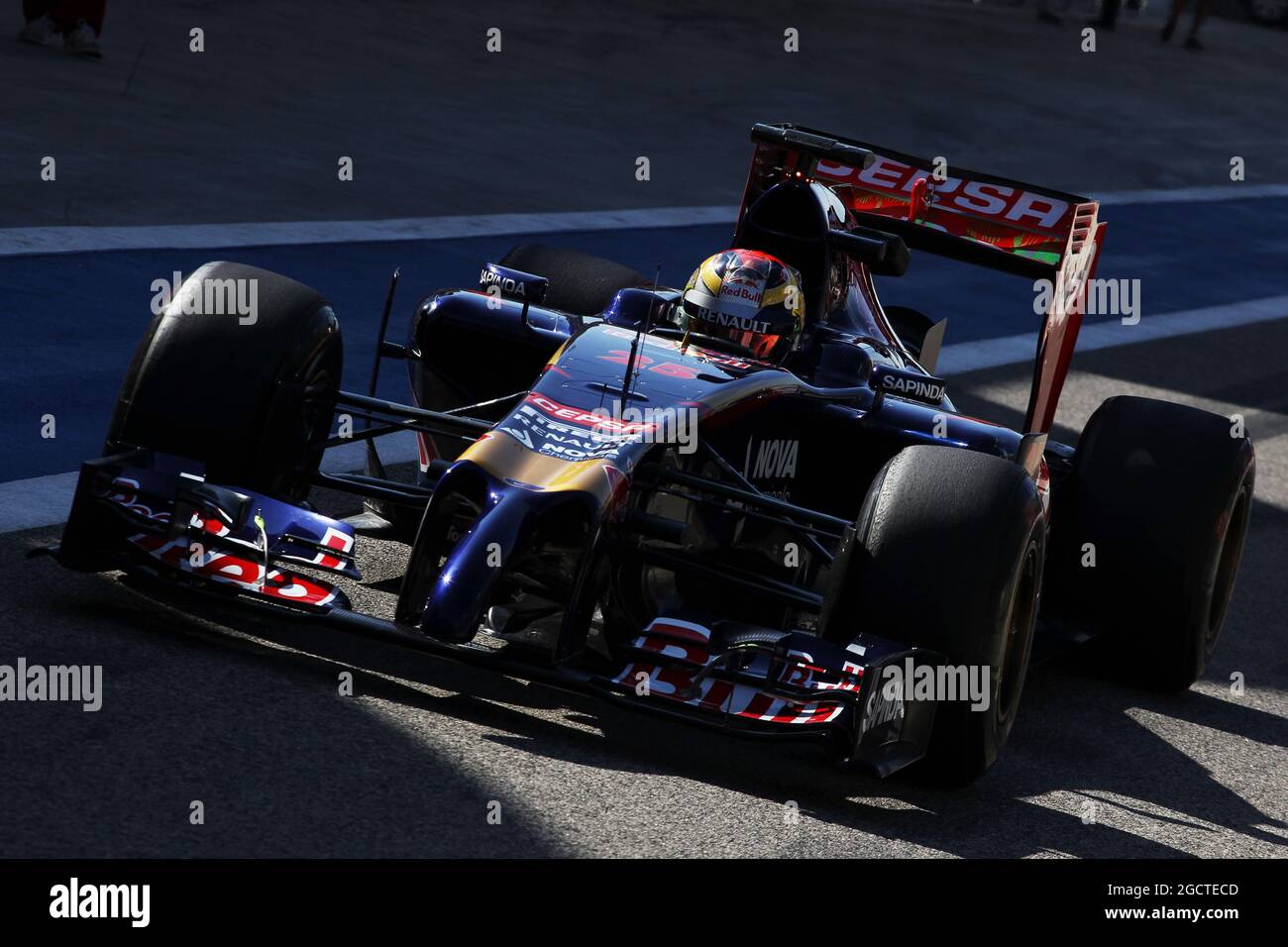 Jean-Eric Vergne (fra) Scuderia Toro Rosso STR9. Formula uno Test, Bahrain Test due, Day Four, Domenica 2 Marzo 2014. Sakhir, Bahrein. Foto Stock