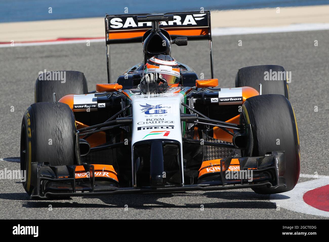 Nico Hulkenberg (GER) Sahara Force India F1 VJM07. Formula uno Test, Bahrain Test due, Day Four, Domenica 2 Marzo 2014. Sakhir, Bahrein. Foto Stock