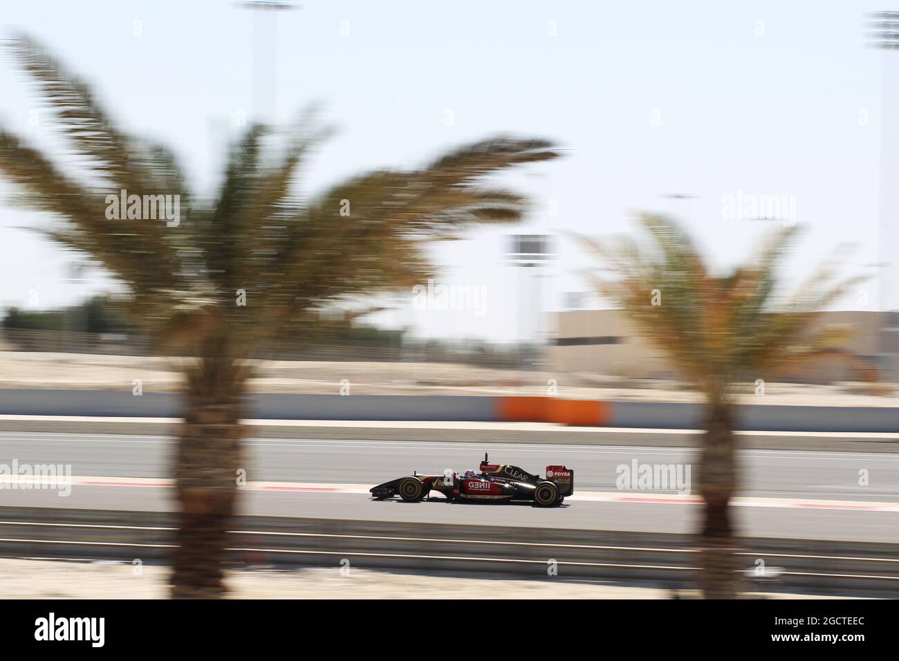 Romain Grosjean (fra) Lotus F1 E22. Formula uno Test, Bahrain Test due, Day Four, Domenica 2 Marzo 2014. Sakhir, Bahrein. Foto Stock