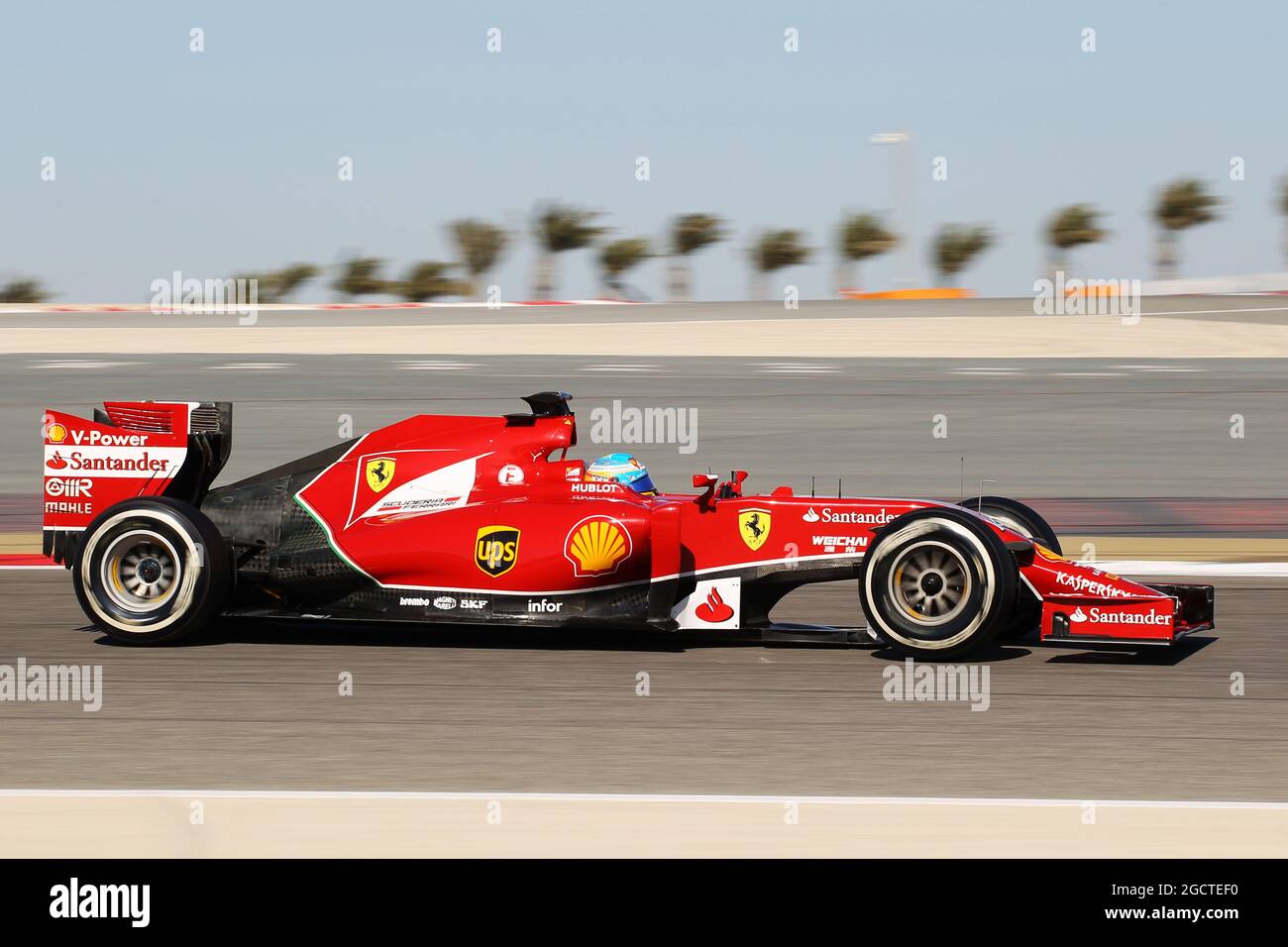 Fernando Alonso (ESP) Ferrari F14-T. Formula uno Test, Bahrain Test due, Day Four, Domenica 2 Marzo 2014. Sakhir, Bahrein. Foto Stock