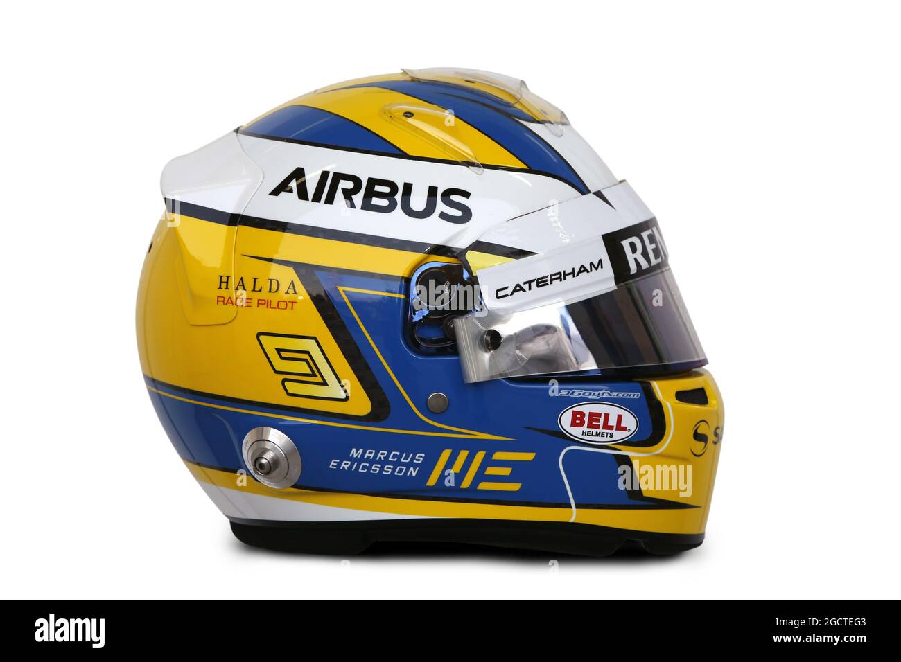 Il casco di Marcus Ericsson (SWE) Caterham. Test di Formula uno, giorno quattro, venerdì 31 gennaio 2014. Jerez, Spagna. Foto Stock
