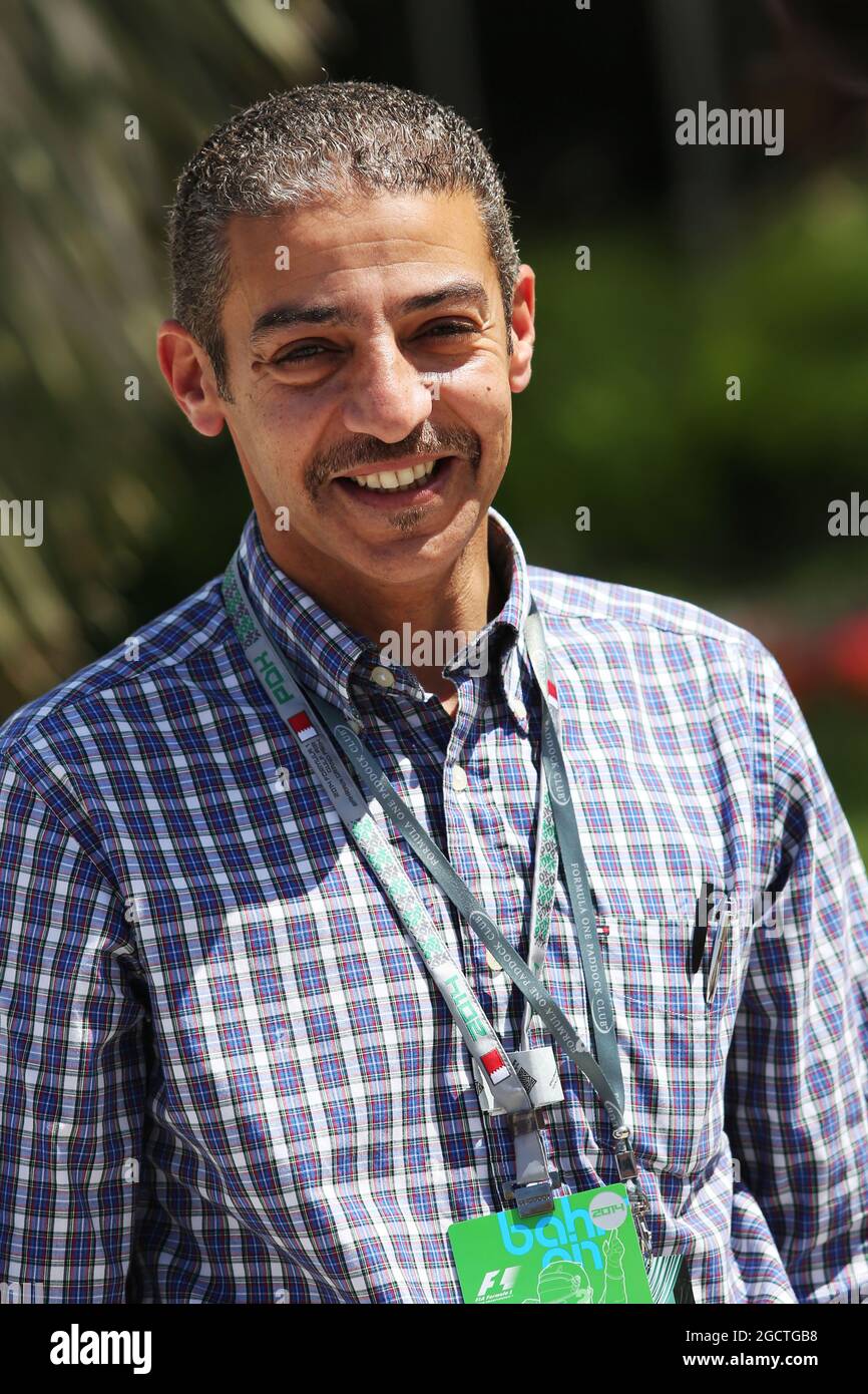Sherif al Mahdy (BRN) Direttore commerciale del circuito Internazionale del Bahrain. Gran Premio del Bahrain, sabato 5 aprile 2014. Sakhir, Bahrein. Foto Stock