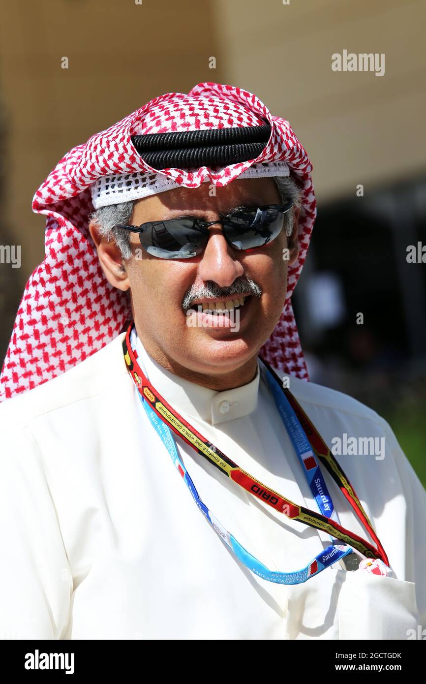 Zayed Rashed al Zayani (BRN) Presidente del circuito Internazionale di Bharain. Gran Premio del Bahrain, sabato 5 aprile 2014. Sakhir, Bahrein. Foto Stock