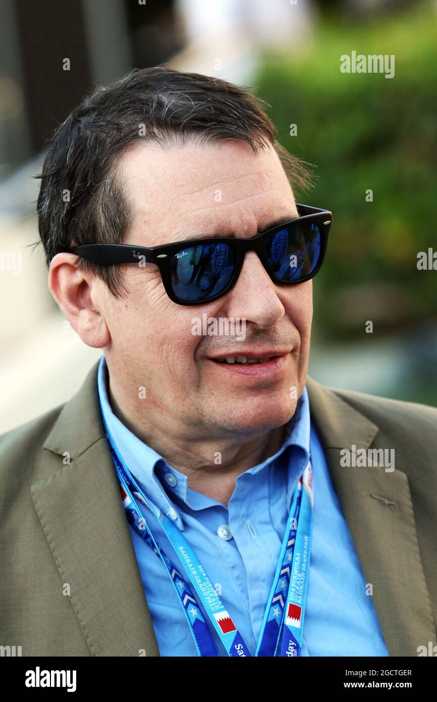 Jools Holland (GBR) Musician. Gran Premio del Bahrain, sabato 5 aprile 2014. Sakhir, Bahrein. Foto Stock