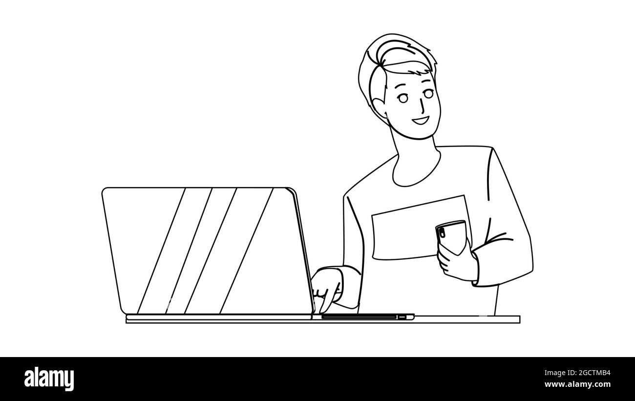 Contattaci Servizio di supporto online per i clienti Vector Illustrazione Vettoriale