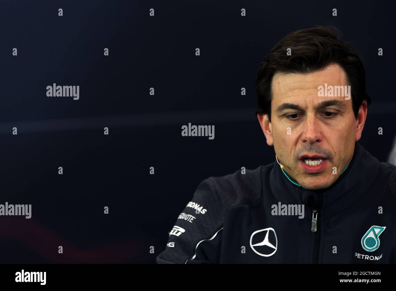 Toto Wolff (GER), azionista e Direttore Esecutivo di Mercedes AMG F1 alla Conferenza stampa della FIA. Gran Premio d'Austria, venerdì 20 giugno 2014. Spielberg, Austria. Foto Stock