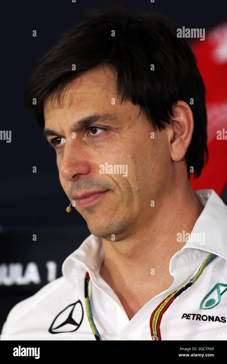 Toto Wolff (GER), azionista e Direttore Esecutivo di Mercedes AMG F1 alla Conferenza stampa della FIA. Gran Premio di Germania, venerdì 18 luglio 2014. Hockenheim, Germania. Foto Stock