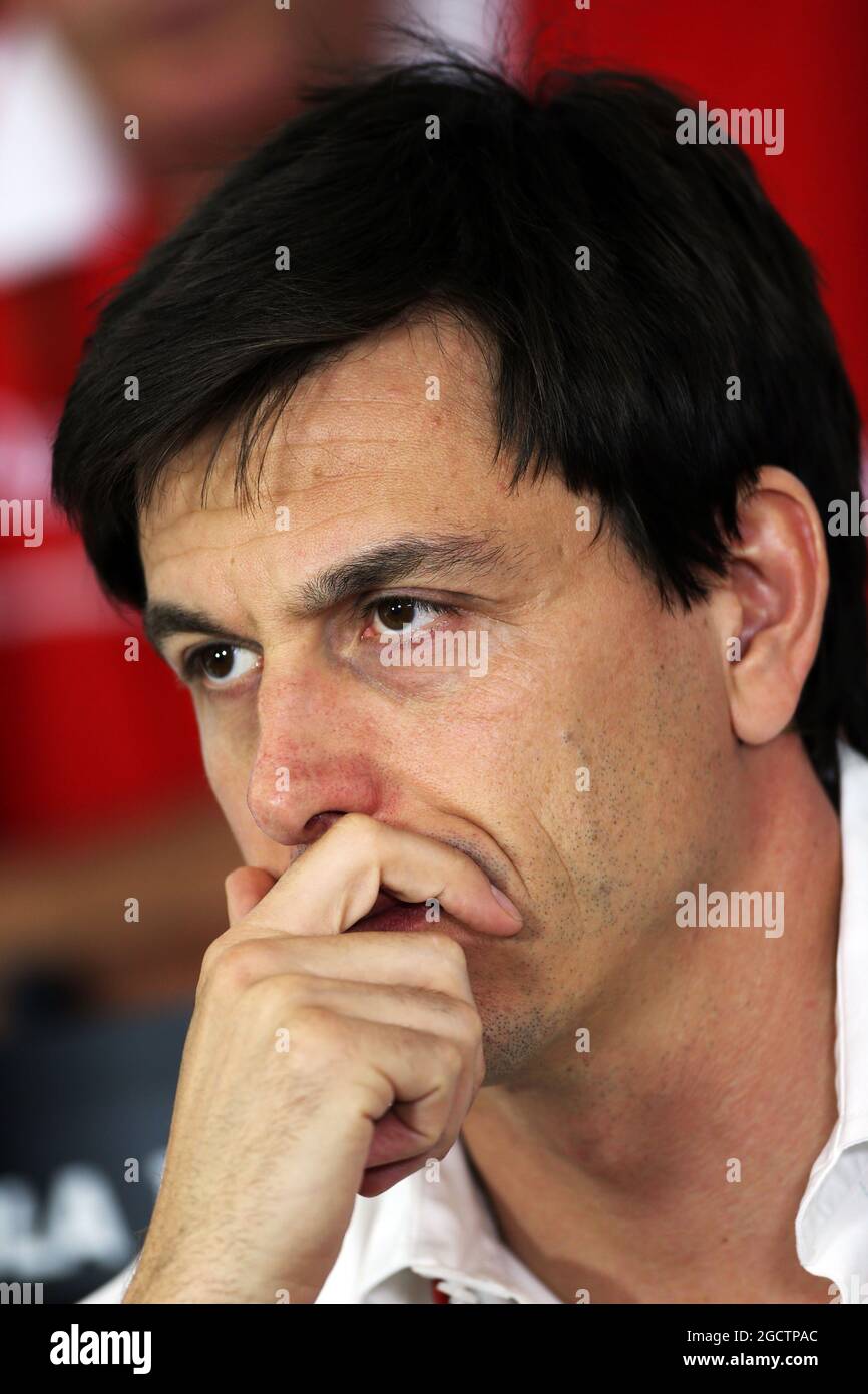 Toto Wolff (GER), azionista e Direttore Esecutivo di Mercedes AMG F1 alla Conferenza stampa della FIA. Gran Premio di Germania, venerdì 18 luglio 2014. Hockenheim, Germania. Foto Stock