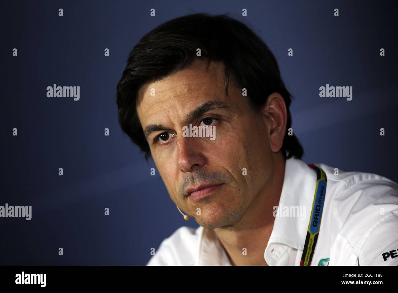 Toto Wolff (GER), azionista e Direttore Esecutivo di Mercedes AMG F1 alla Conferenza stampa della FIA. Gran Premio d'Italia, venerdì 5 settembre 2014. Monza Italia. Foto Stock