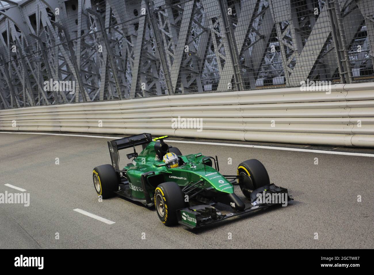 Marcus Ericsson (SWE) Caterham CT05. Gran Premio di Singapore, sabato 20 settembre 2014. Circuito Marina Bay Street, Singapore. Foto Stock