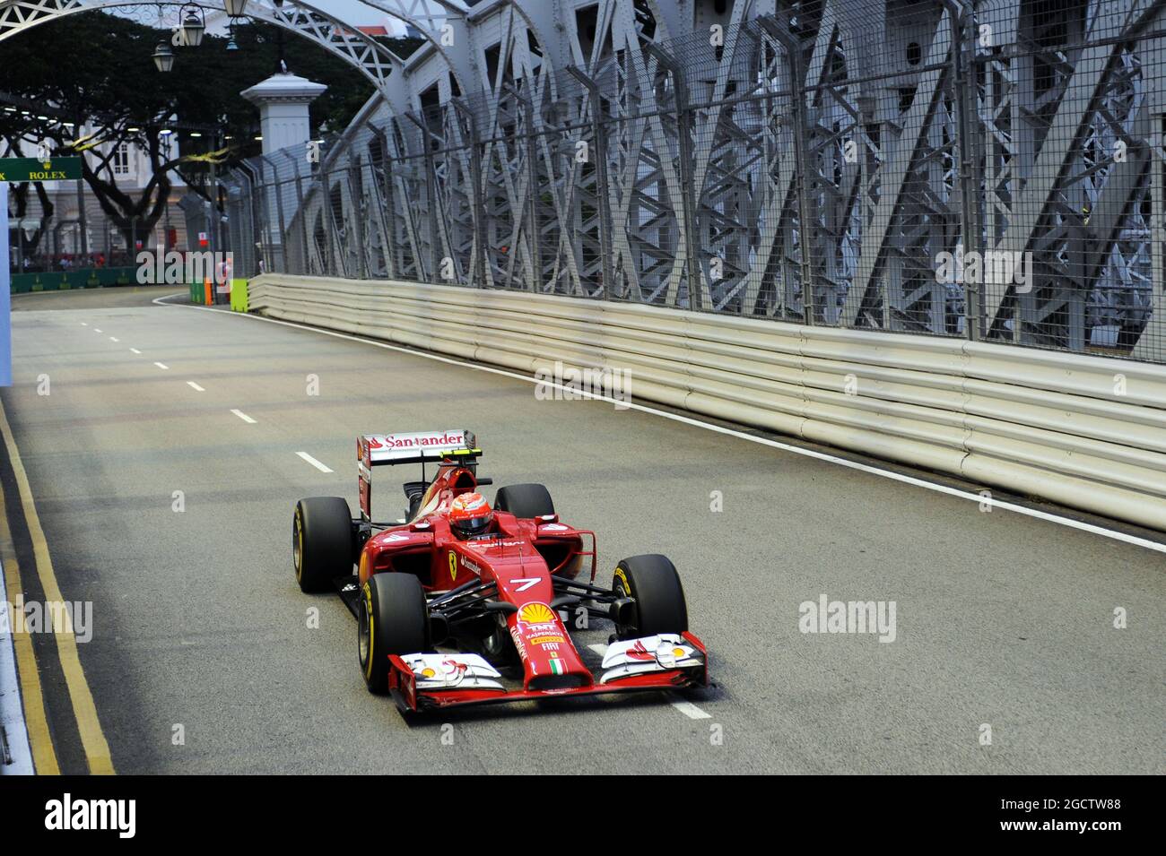 Kimi Raikkonen (fin) Ferrari F14-T. Gran Premio di Singapore, sabato 20 settembre 2014. Circuito Marina Bay Street, Singapore. Foto Stock