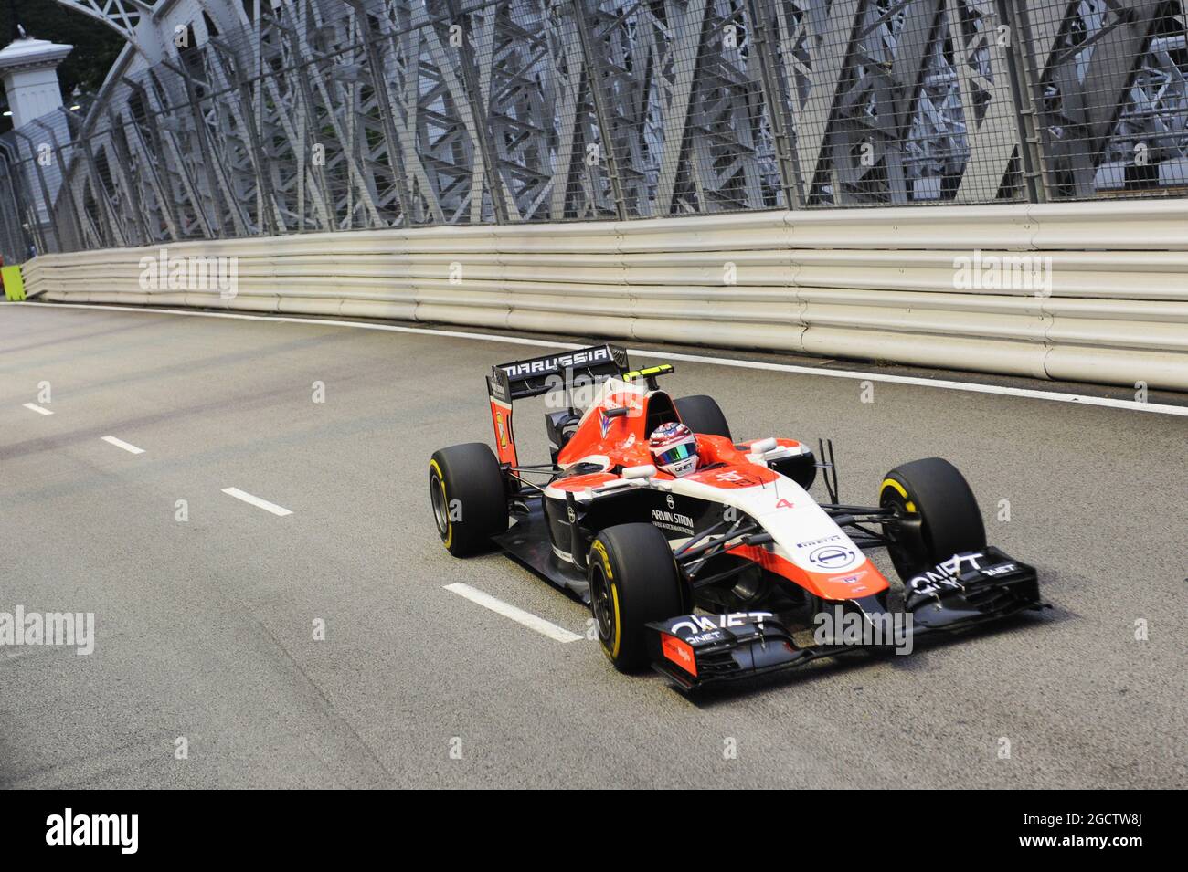 Max Chilton (GBR) Marussia F1 Team MR03. Gran Premio di Singapore, sabato 20 settembre 2014. Circuito Marina Bay Street, Singapore. Foto Stock