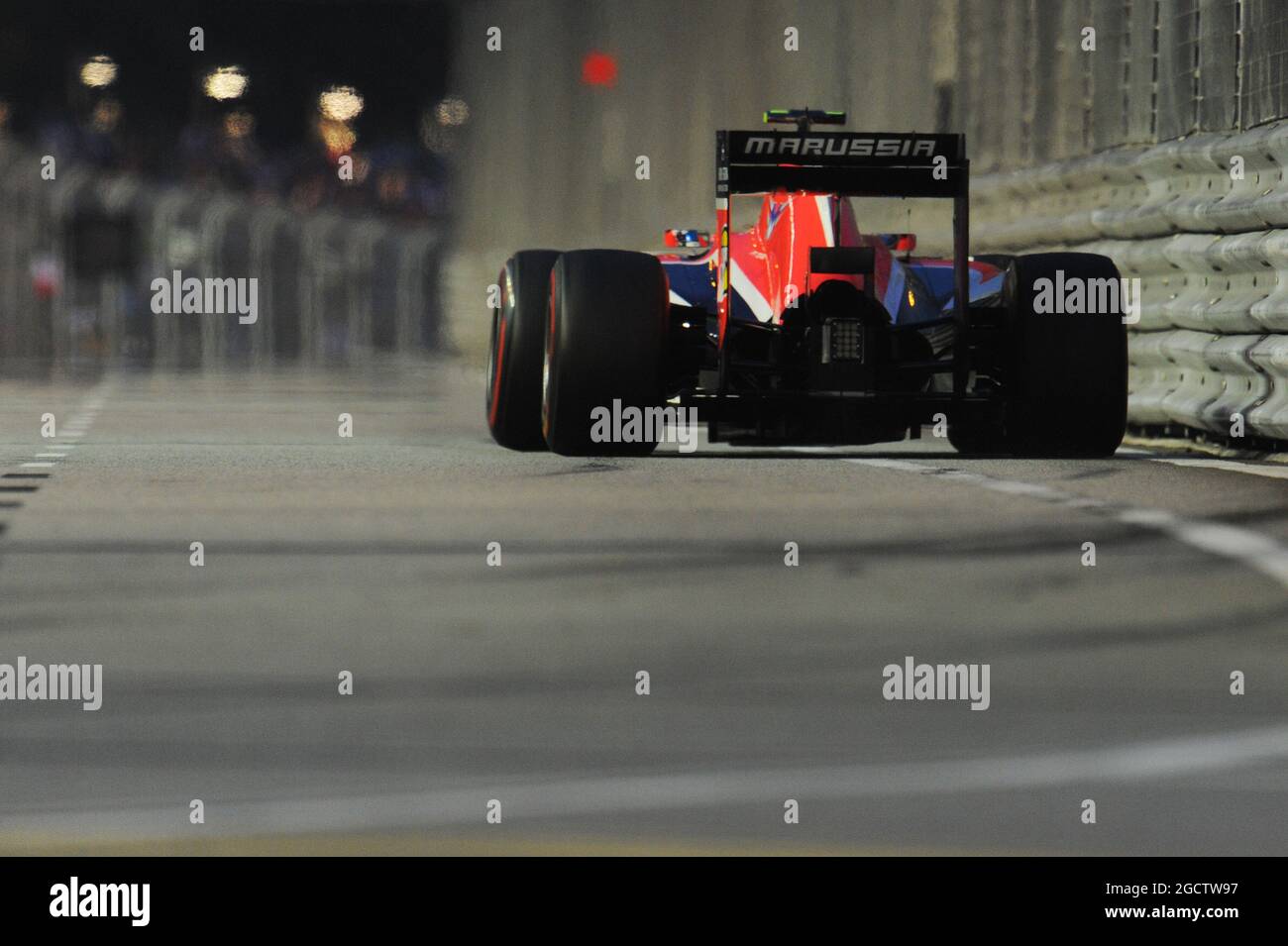 Max Chilton (GBR) Marussia F1 Team MR03. Gran Premio di Singapore, sabato 20 settembre 2014. Circuito Marina Bay Street, Singapore. Foto Stock