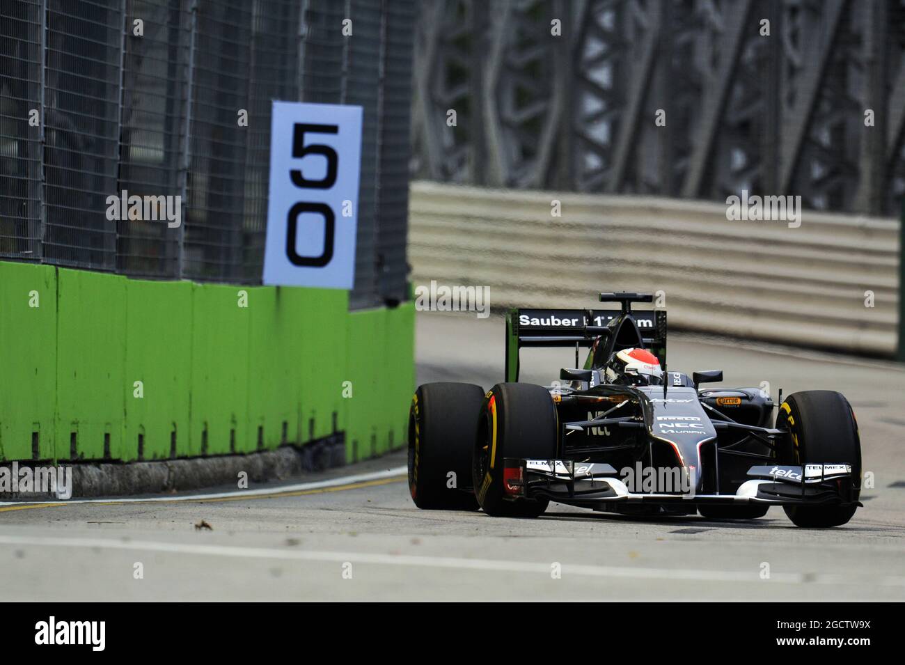 Adrian Sutil (GER) Sauber C33. Gran Premio di Singapore, sabato 20 settembre 2014. Circuito Marina Bay Street, Singapore. Foto Stock