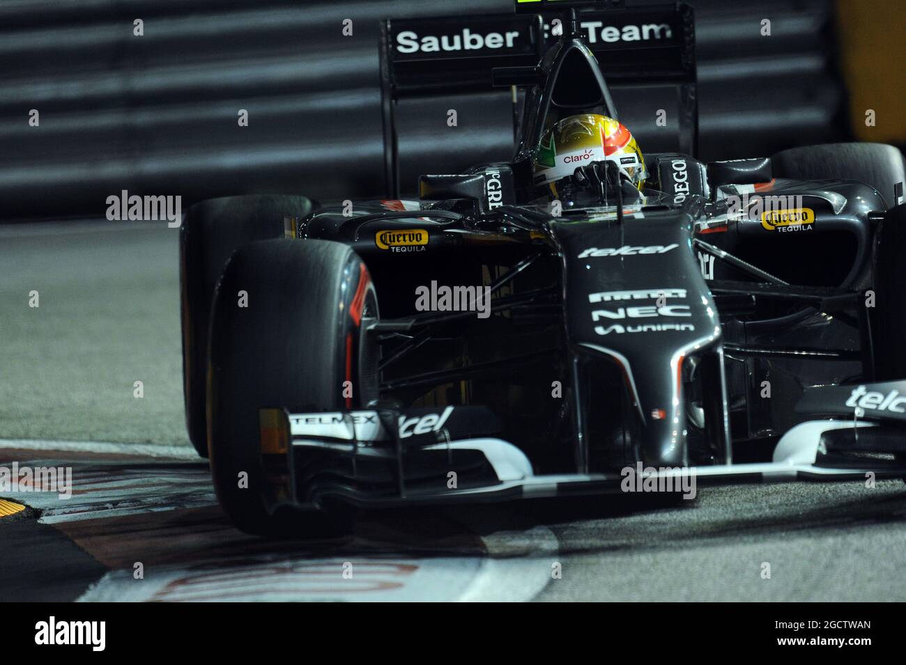 Esteban Gutierrez (MEX) Sauber C33. Gran Premio di Singapore, sabato 20 settembre 2014. Circuito Marina Bay Street, Singapore. Foto Stock