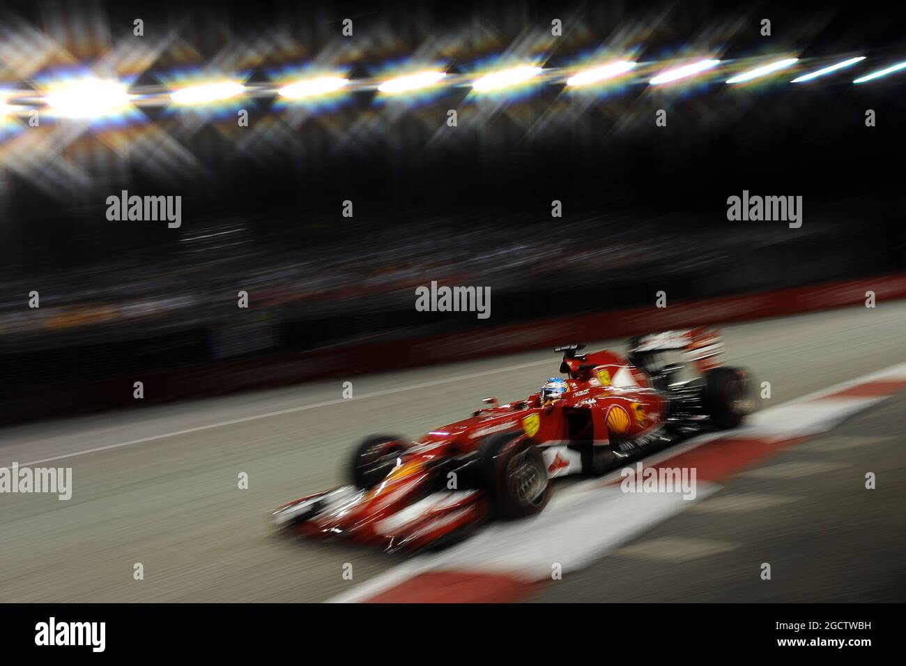 Fernando Alonso (ESP) Ferrari F14-T. Gran Premio di Singapore, sabato 20 settembre 2014. Circuito Marina Bay Street, Singapore. Foto Stock