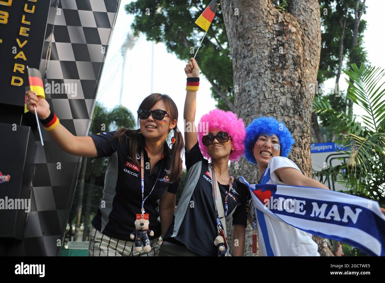 Ventilatori. Gran Premio di Singapore, domenica 21 settembre 2014. Circuito Marina Bay Street, Singapore. Foto Stock