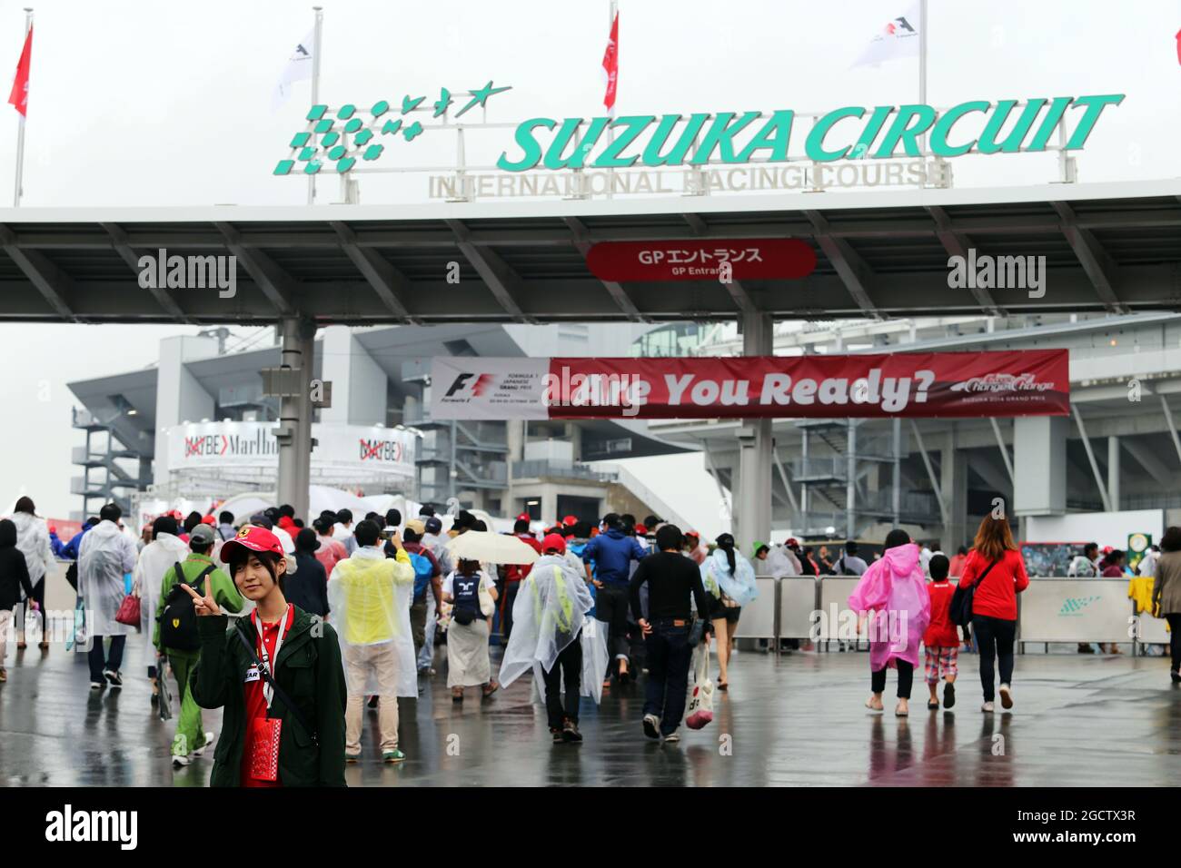 Ventilatori e atmosfera. Gran Premio del Giappone, domenica 5 ottobre 2014. Suzuka, Giappone. Foto Stock