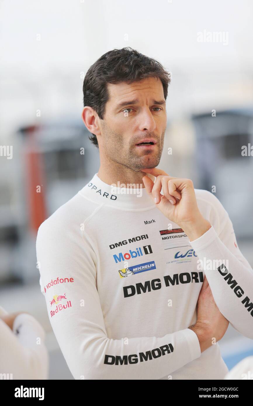 Mark Webber (AUS) Porsche Team WEC driver. Campionato Mondiale FIA Endurance, turno 7, giovedì 13 novembre 2014. Sakhir, Bahrein. Foto Stock