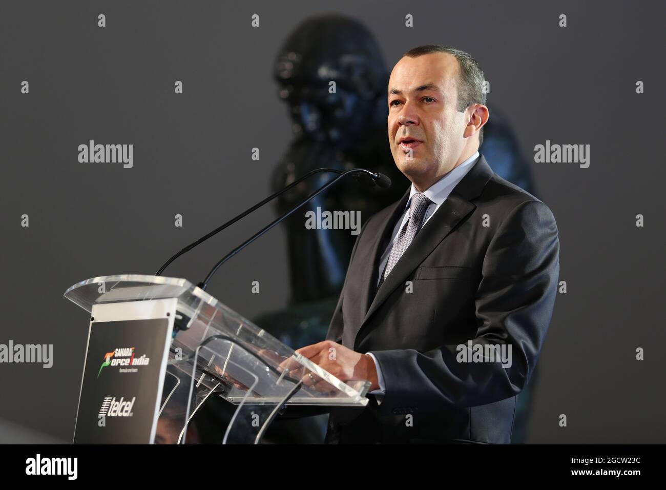 Francisco Maass pena (MEX) Vice Ministro del Turismo. Saara Force India F1 Team Livery Reveal, Museo Soumaya, Città del Messico, Messico. Mercoledì 21 gennaio 2015. Foto Stock