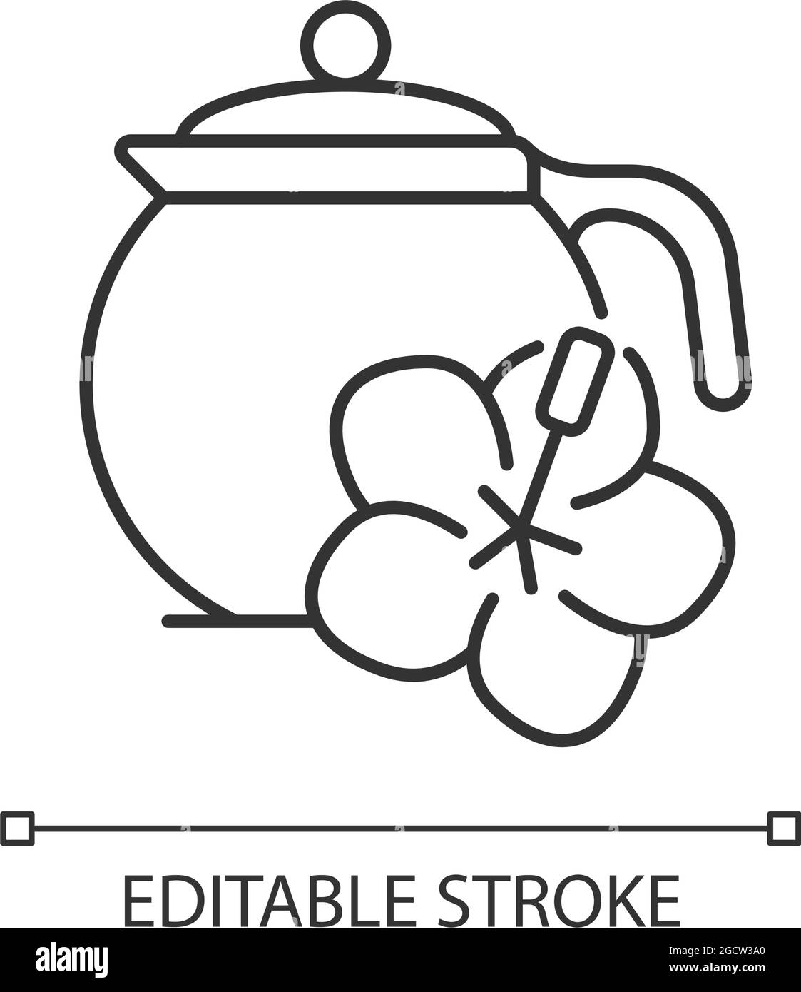 Icona lineare del tè Hibiscus Illustrazione Vettoriale