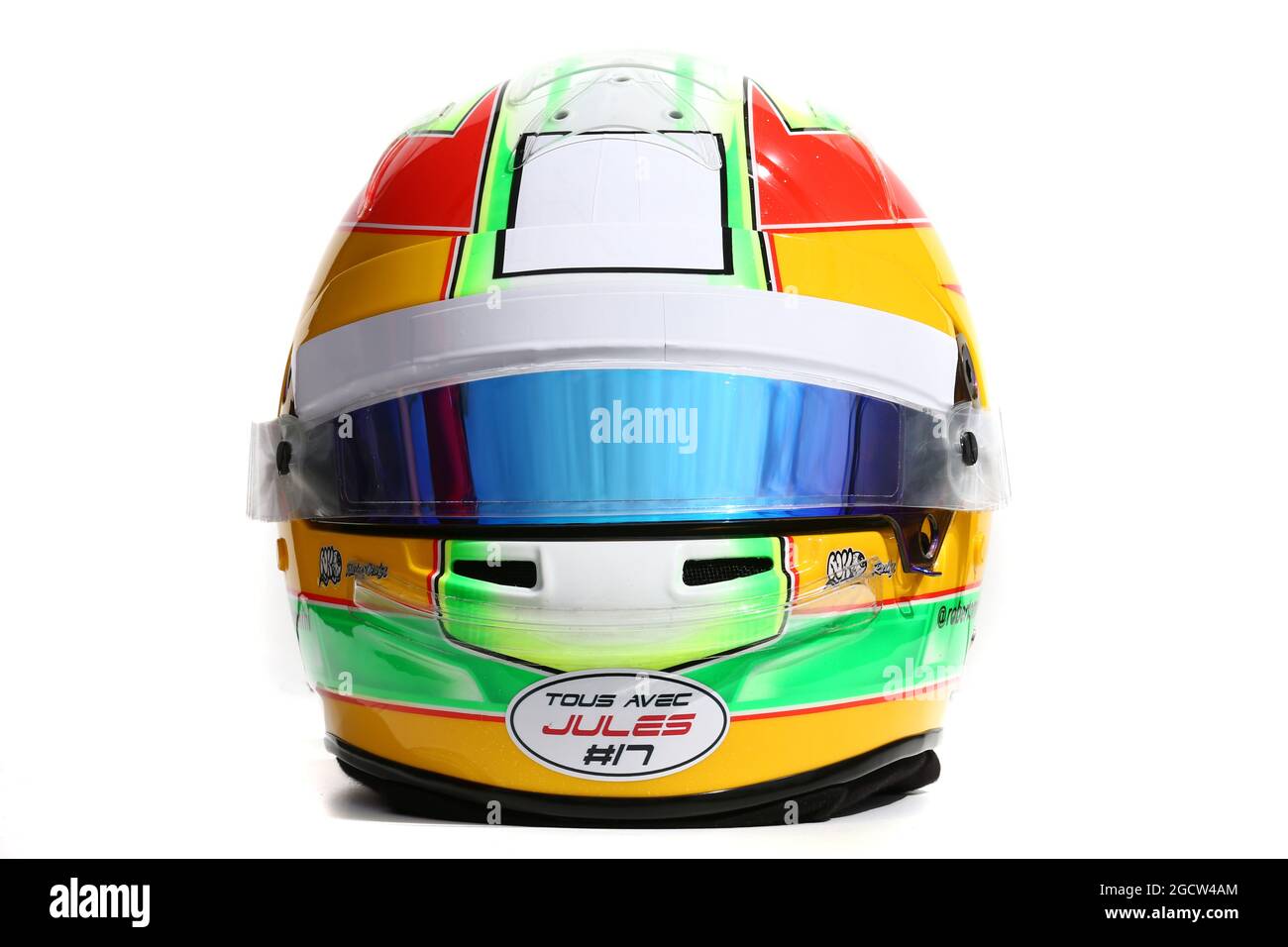 Il casco di Roberto Merhi (ESP) Manor F1 Team. Gran Premio d'Australia, giovedì 12 marzo 2015. Albert Park, Melbourne, Australia. Foto Stock