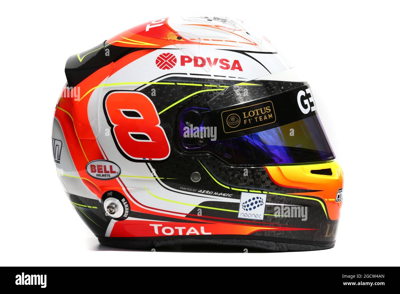 Il casco di Romain Grosjean (fra) Lotus F1 Team. Gran Premio d'Australia, giovedì 12 marzo 2015. Albert Park, Melbourne, Australia. Foto Stock