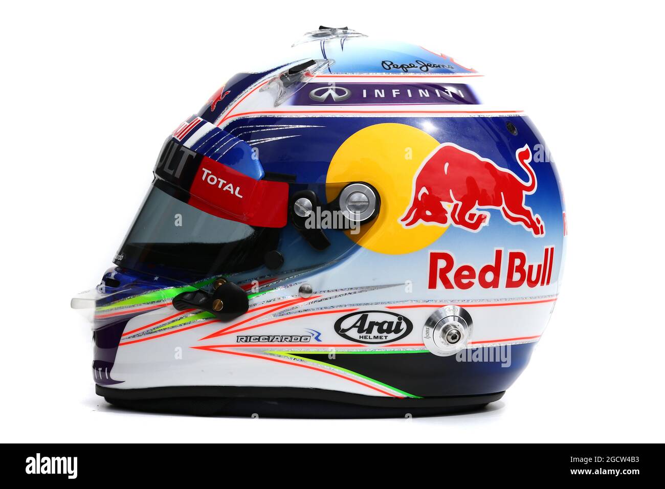 Il casco di Daniel Ricciardo (AUS) Red Bull Racing. Gran Premio d'Australia, giovedì 12 marzo 2015. Albert Park, Melbourne, Australia. Foto Stock
