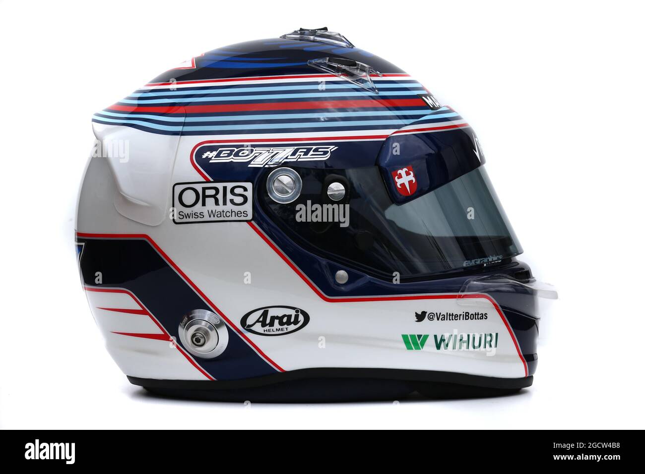 Il casco di Valtteri Bottas (fin) Williams. Gran Premio d'Australia, giovedì 12 marzo 2015. Albert Park, Melbourne, Australia. Foto Stock