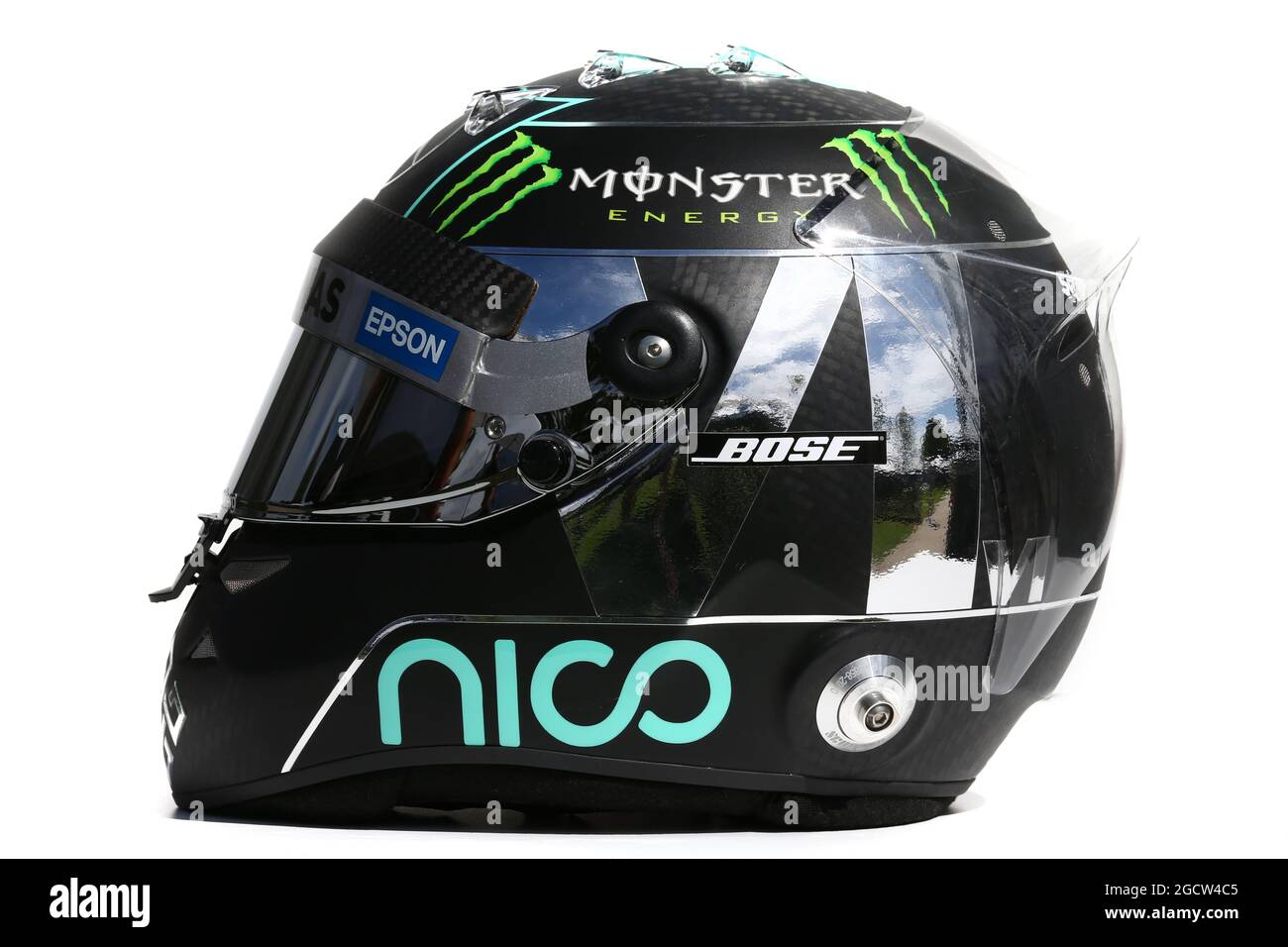 Il casco di Nico Rosberg (GER) Mercedes AMG F1. Gran Premio d'Australia, giovedì 12 marzo 2015. Albert Park, Melbourne, Australia. Foto Stock