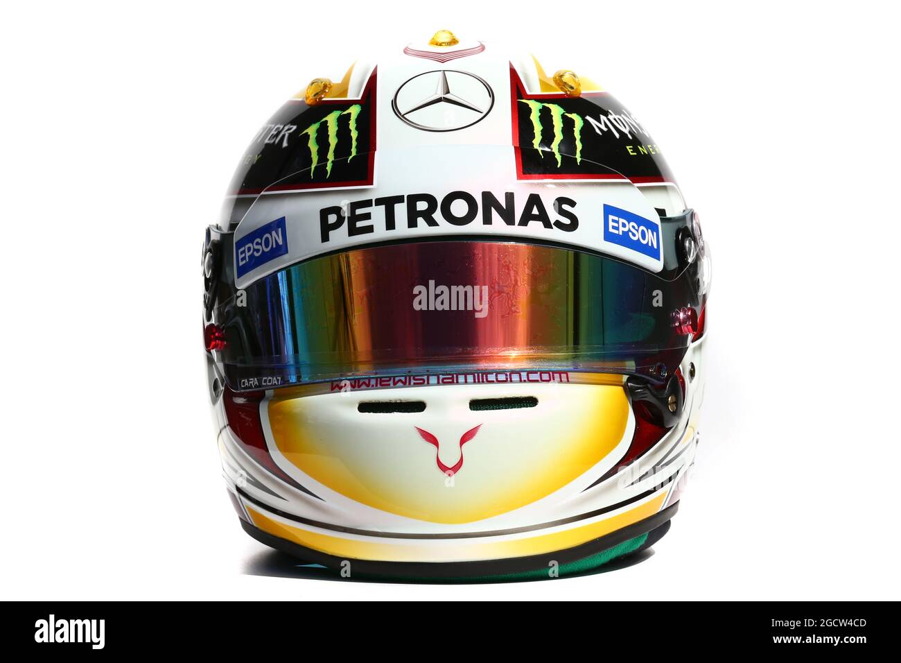 Il casco di Lewis Hamilton (GBR) Mercedes AMG F1. Gran Premio d'Australia, giovedì 12 marzo 2015. Albert Park, Melbourne, Australia. Foto Stock
