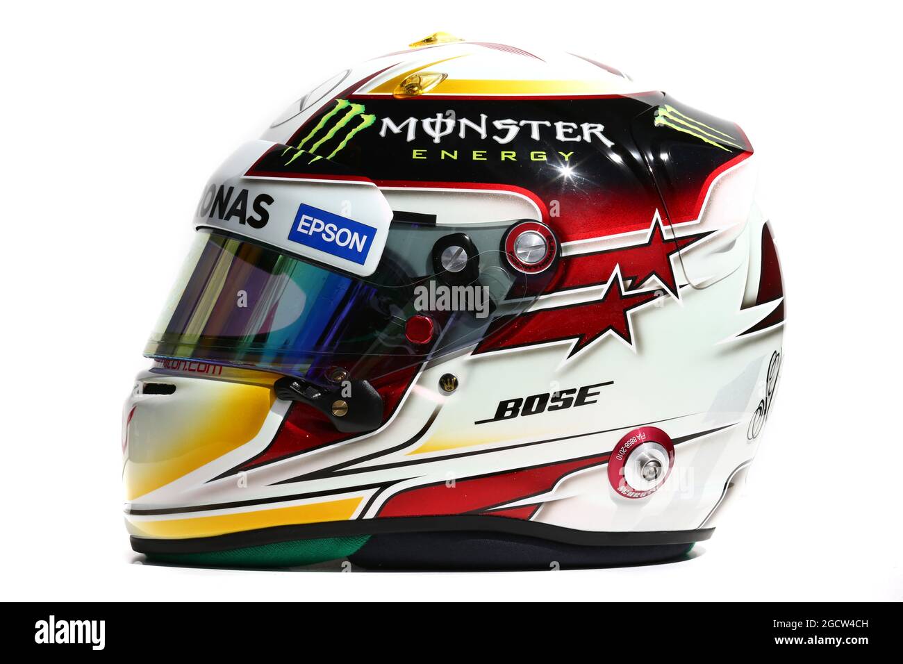 Il casco di Lewis Hamilton (GBR) Mercedes AMG F1. Gran Premio d'Australia, giovedì 12 marzo 2015. Albert Park, Melbourne, Australia. Foto Stock