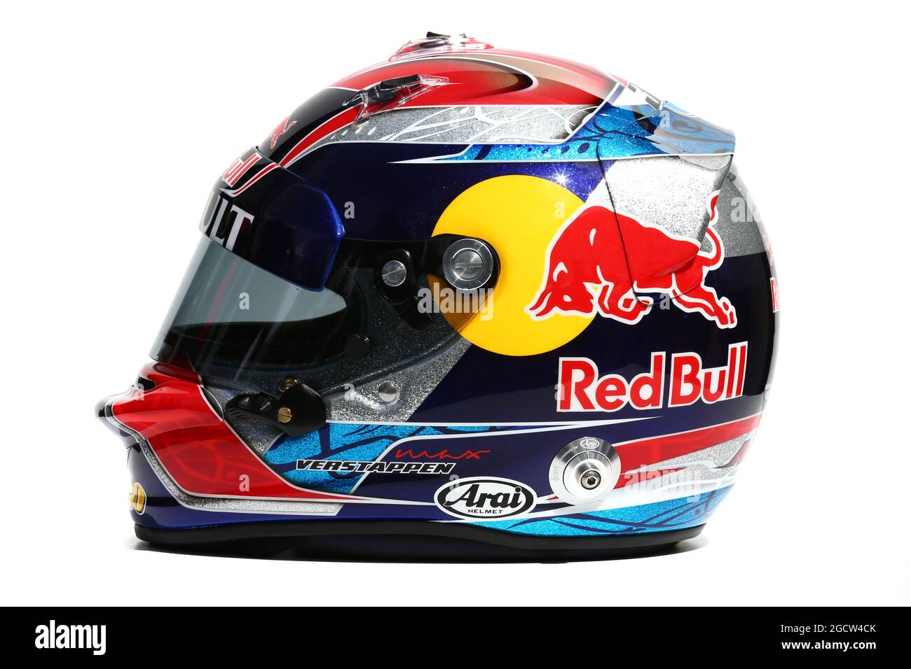 Il casco di Max Verstappen (NLD) Scuderia Toro Rosso. Gran Premio d'Australia, giovedì 12 marzo 2015. Albert Park, Melbourne, Australia. Foto Stock