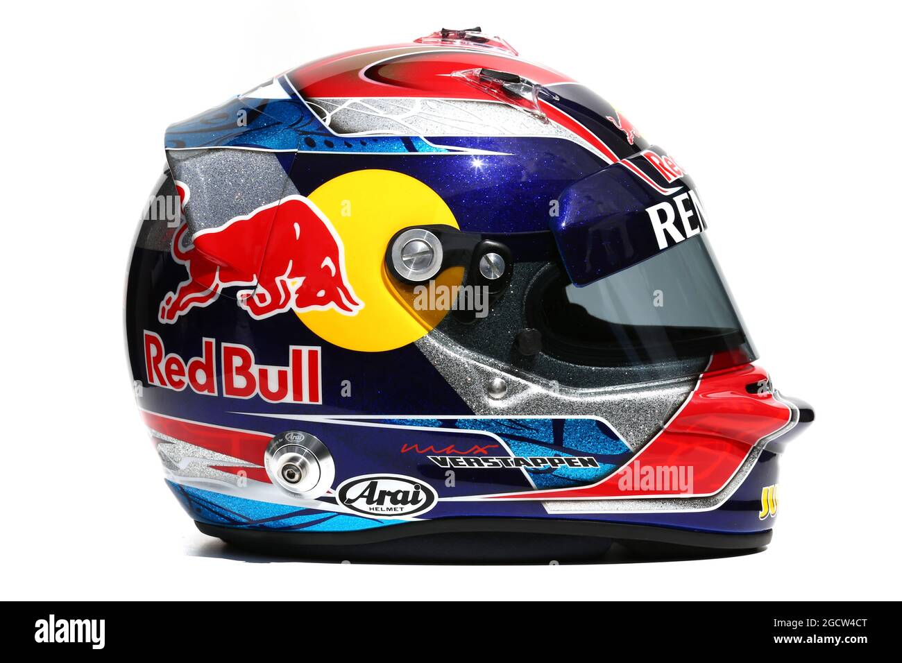 Il casco di Max Verstappen (NLD) Scuderia Toro Rosso. Gran Premio d'Australia, giovedì 12 marzo 2015. Albert Park, Melbourne, Australia. Foto Stock