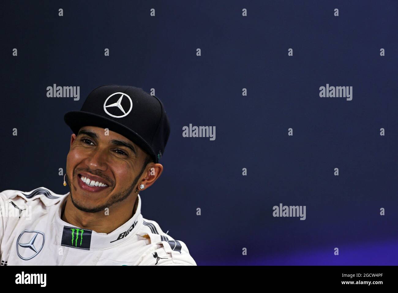 Lewis Hamilton (GBR) Mercedes AMG F1 alla conferenza stampa della FIA. Gran Premio d'Australia, sabato 14 marzo 2015. Albert Park, Melbourne, Australia. Foto Stock