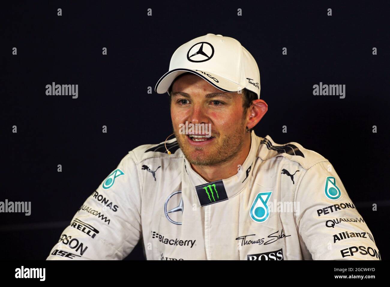 Nico Rosberg (GER) Mercedes AMG F1 alla conferenza stampa della FIA. Gran Premio d'Australia, domenica 15 marzo 2015. Albert Park, Melbourne, Australia. Foto Stock