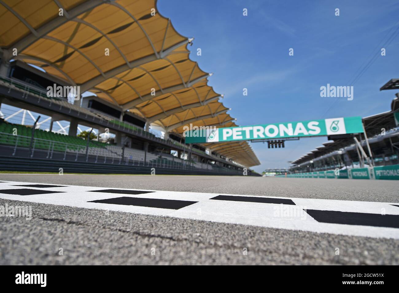 Circuito di Sepang - partenza / arrivo dritto. Gran Premio della Malesia, giovedì 26 marzo 2015. Sepang, Kuala Lumpur, Malesia. Foto Stock