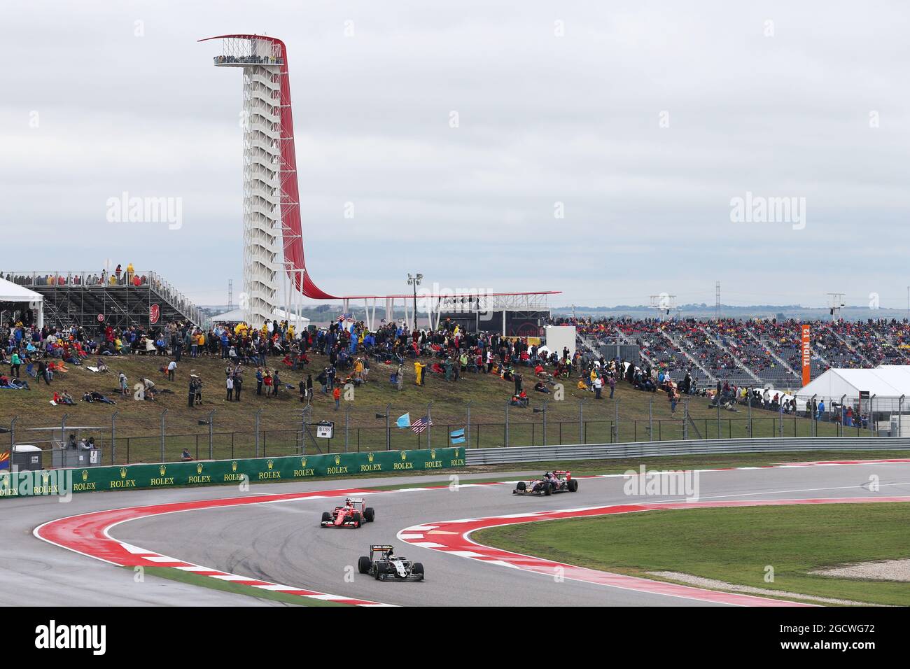 Sergio Perez (MEX) Sahara Force India F1 VJM08. Gran Premio degli Stati Uniti, domenica 25 novembre 2015. Circuito delle Americhe, Austin, Texas, USA. Foto Stock
